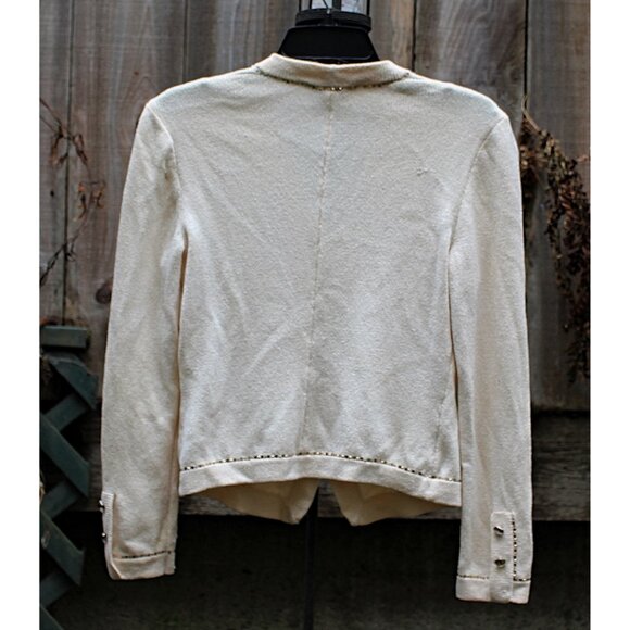 St John Evening - Women's Santana Knit Dinner Jacket w/Cristals, sz 4, Flaws - Picture 2 of 10